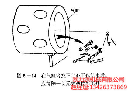 在气缸内清除一切无关杂物和工具