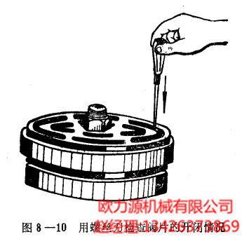 螺丝刀检查阀片的开闭情况