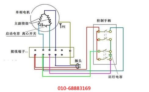 单项电容式空压机接线图